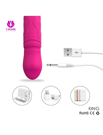 Вибромассажёр с ротацией King розовый , изображение 6