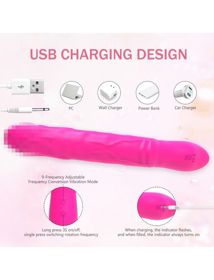 Вибромассажер с эффектом ротации "King-2" розовый , изображение 6