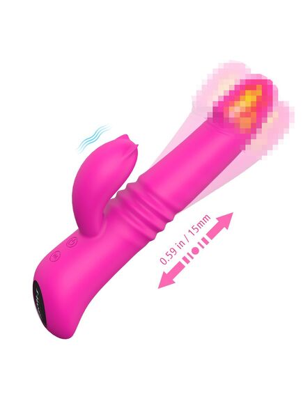 Вибромассажёр с имитацией фрикций и подогревом Kaya 