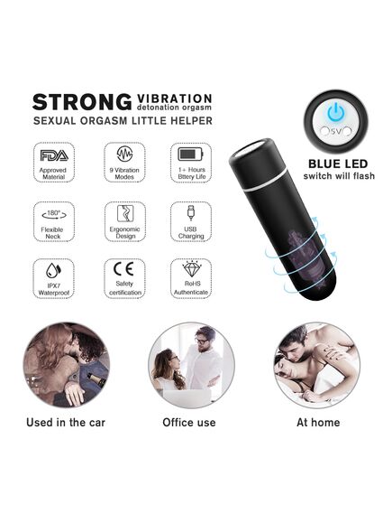 Вибропуля перезаряжаемая с пультом д\у "SEED RCT" , изображение 4