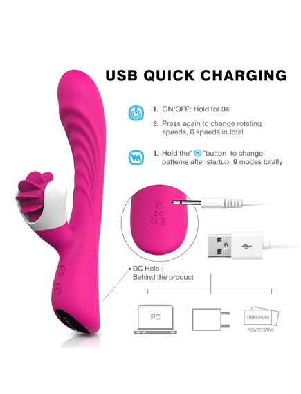 Вибромассажер с имитацией кунилингуса "NYMPH" , изображение 3