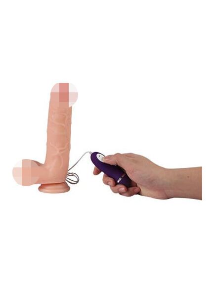 Реалистичный фаллоимитатор REAL с вибрацией и пультом управления, PVC, 21х4,5 см. , изображение 3