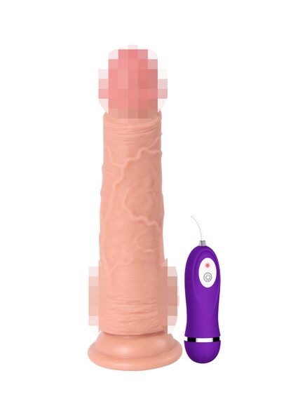 Реалистичный фаллоимитатор REAL Dual Layer с вибрацией  пультом управления, dual PVC, 20х4 , изображение 3