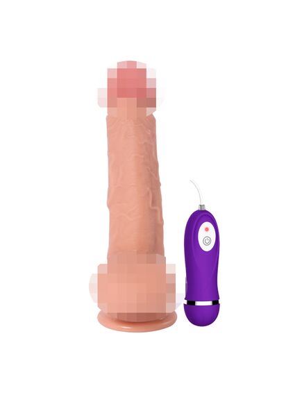 Реалистичный фаллоимитатор REAL Dual Layer с вибрацией  пультом управления, dual PVC, 20х4 , изображение 5