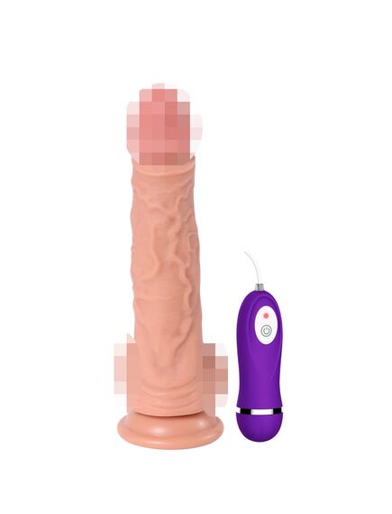 Реалистичный фаллоимитатор REAL Dual Layer с вибрацией  пультом управления, dual PVC, 23х4 , изображение 3