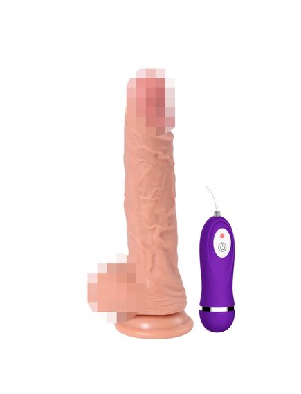 Реалистичный фаллоимитатор REAL Dual Layer с вибрацией  пультом управления, dual PVC, 23х4 , изображение 4