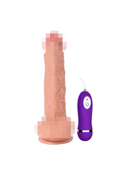 Реалистичный фаллоимитатор REAL Dual Layer с вибрацией  пультом управления, dual PVC, 23х4 , изображение 5