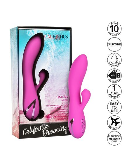 Вибромассажер кролик California Dreaming - Malibu Minx с функцией мощное всасывание , изображение 9