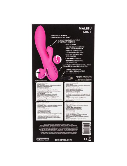 Вибромассажер кролик California Dreaming - Malibu Minx с функцией мощное всасывание , изображение 10