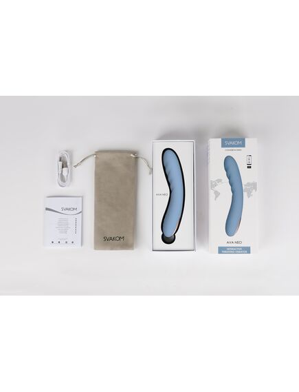 Интерактивный вибромассажер Ava Neo Cornflower Blue с функцией пенетрации , изображение 4