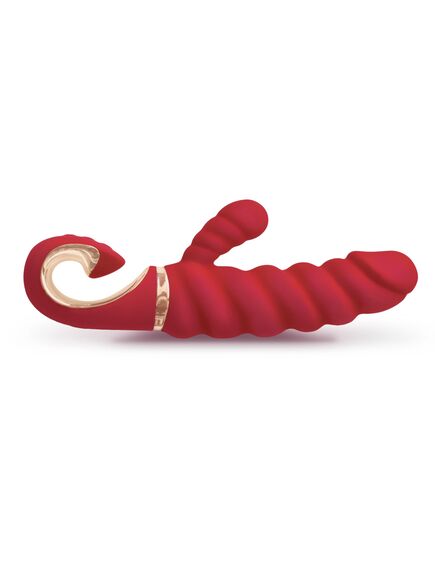 Gvibe Gcandy Mini - Витой вибратор с клиторальным стимулятором, 19х3.5 см 