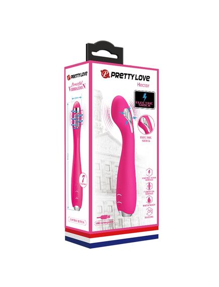 Розовый вибратор с электростимуляцией Hector - 19,5 см , изображение 2
