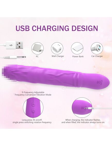 Вибромассажер с эффектом ротаци "King-2" фиолетовый , изображение 3