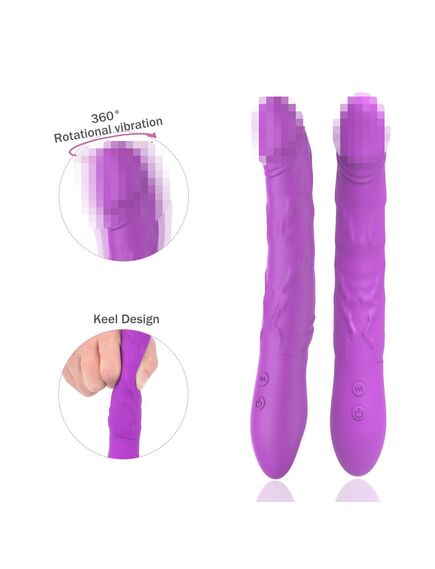 Вибромассажер с эффектом ротаци "King-2" фиолетовый , изображение 6