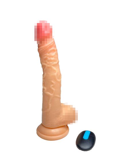 Телесный реалистичный вибратор-ротатор с пультом ДУ, 18см , изображение 2