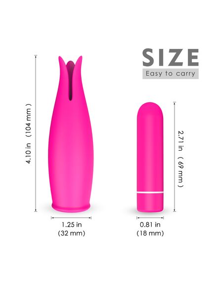 Мини-вибратор с лепестками и съемной вибропулей , изображение 6