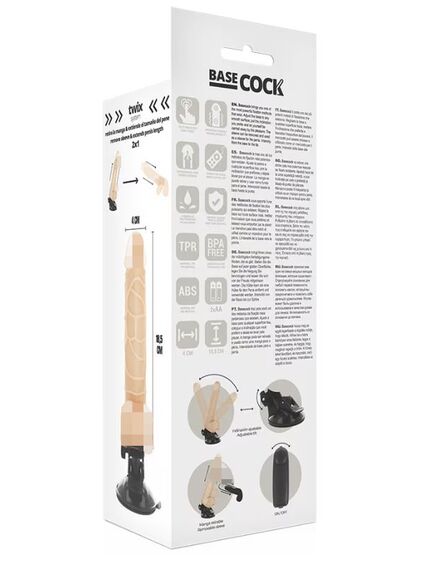 Вибромассажер с пультом управления BASECOCK REALISTIC VIBRATOR REMOTE CONTROL FLESH 18.5CM , изображение 4