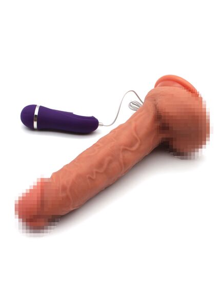 Реалистичный вибратор Dual Layer с пультом управления 17 см , изображение 4
