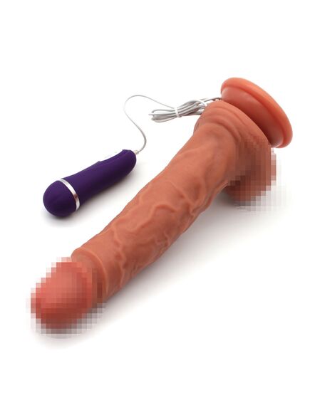 Реалистичный вибратор Dual Layer с пультом управления 17 см , изображение 5