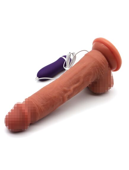 Реалистичный вибратор Dual Layer с пультом управления 21 см , изображение 4