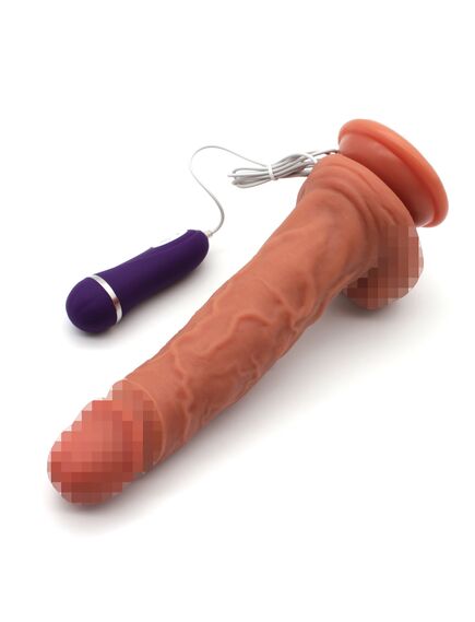 Реалистичный вибратор Dual Layer с пультом управления 19,5 см , изображение 3