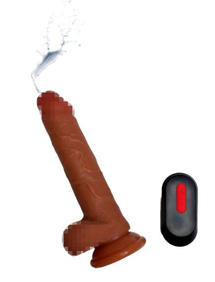 Реалистичный вибратор с семяизвержением Dual Layer с пультом управления 19см , изображение 2