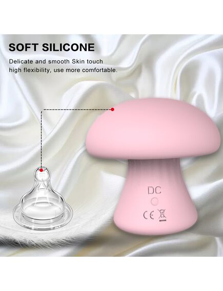 Стимулятор клитора MUSHROOM нежно розовый , изображение 3