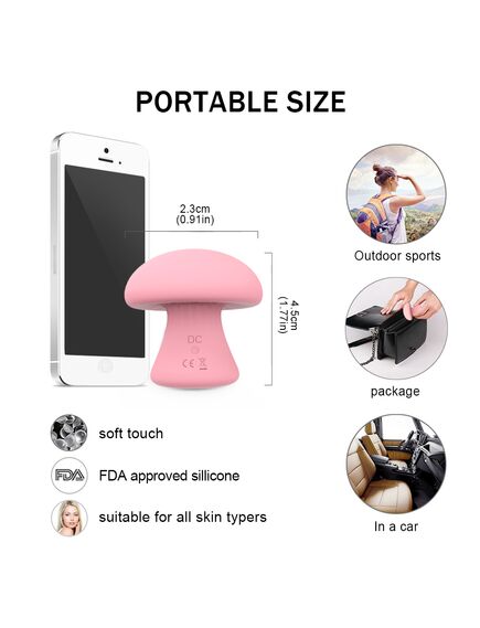 Стимулятор клитора MUSHROOM нежно розовый , изображение 7