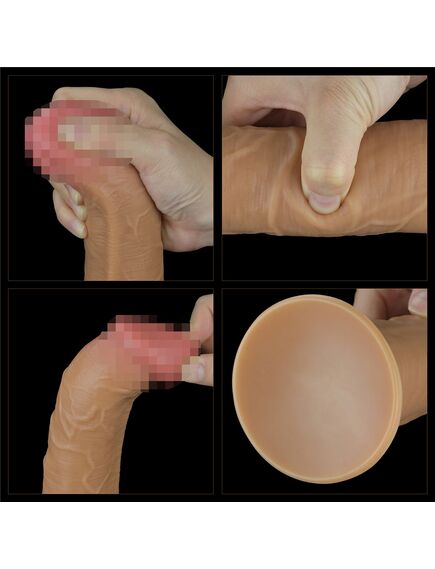 Фаллоимитатор с вибрацией и ротацией 10'' Dual Layered Platinum Silicone Rotator , изображение 4