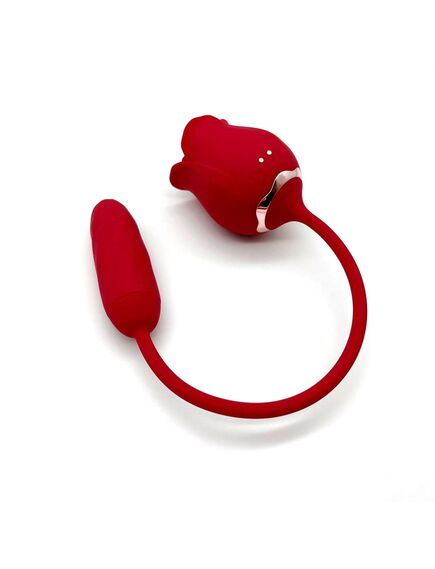 Вибромассажёр 2 в 1 Rose PRO 9 Red , изображение 4