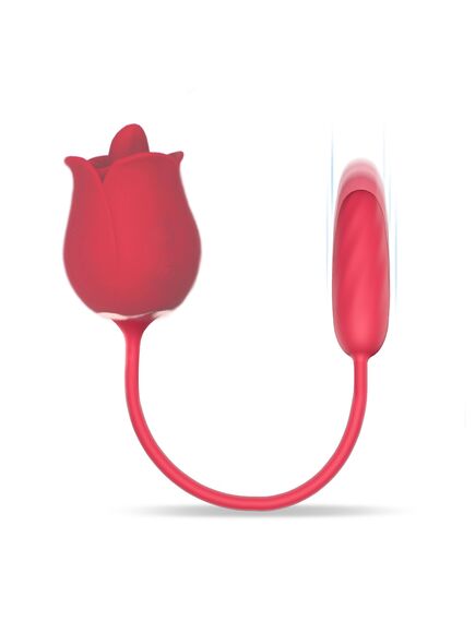 Вибромассажёр 2 в 1 Rose PRO 9 Red , изображение 2