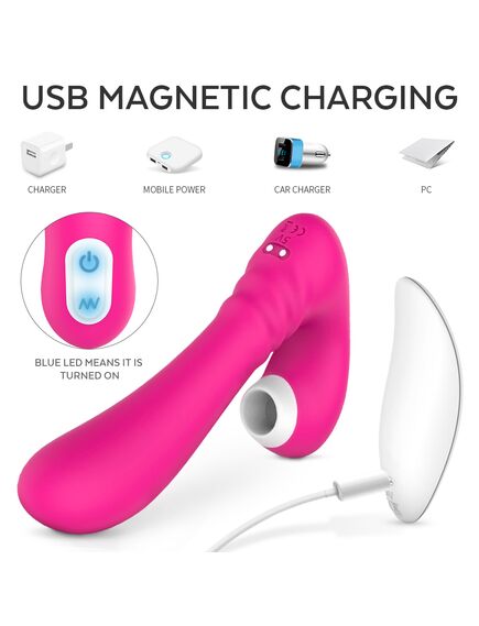 Вакуумно-волновой клиторально-вагинальный вибромассажер "Gray-RCT" , изображение 2