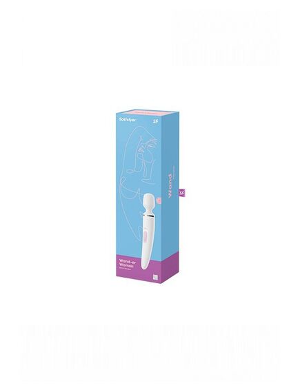 Универсальный вибромассажер Satisfyer Wand-er Woman (White/Chrome) , изображение 2
