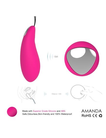 Перезаряжаемое виброяйцо AMANDA с пультом д\у , изображение 2