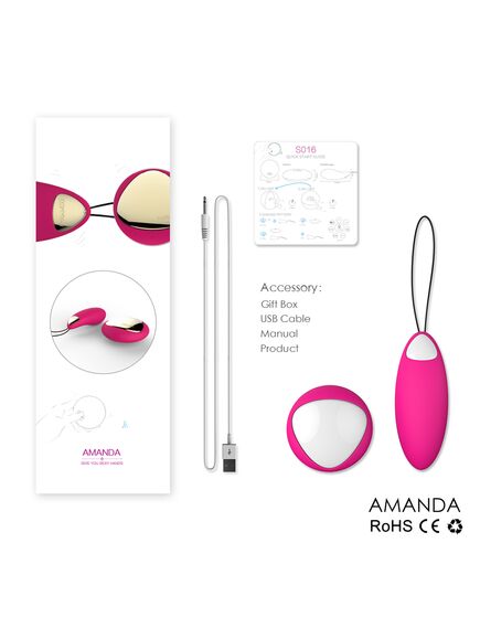 Перезаряжаемое виброяйцо AMANDA с пультом д\у , изображение 5