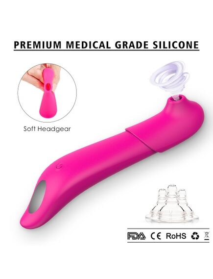 Вибромассажер пульсатор с дополнительной насадкой вакуумной стимуляции клитора "Youmis" , изображение 4