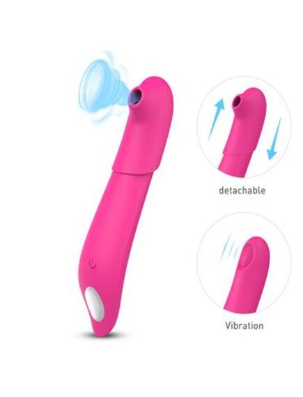 Вибромассажер пульсатор с дополнительной насадкой вакуумной стимуляции клитора "Youmis" , изображение 6