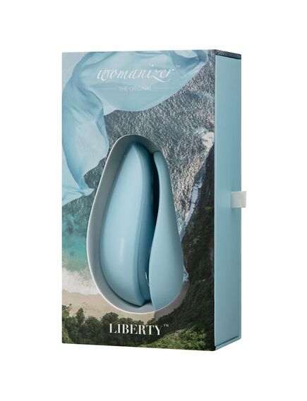 Бесконтактный клиторальный стимулятор Womanizer Liberty Blue, Расцветка: Голубой , изображение 6