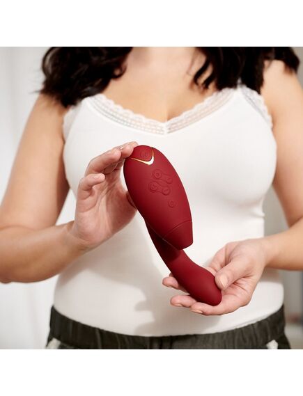 Бесконтактный клиторальный стимулятор Womanizer Duo, Расцветка: Бордовый , изображение 3