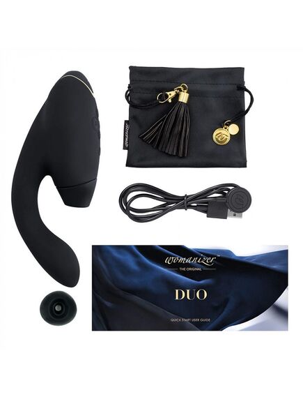 Бесконтактный клиторальный стимулятор Womanizer Duo, Расцветка: Черный , изображение 3