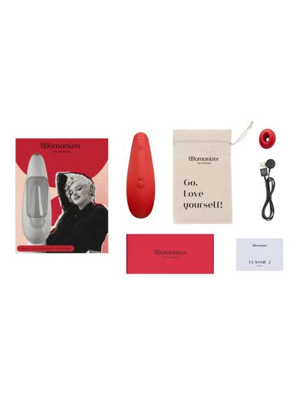Бесконтактный клиторальный стимулятор Womanizer Marilyn Monroe ярко-красный , изображение 3