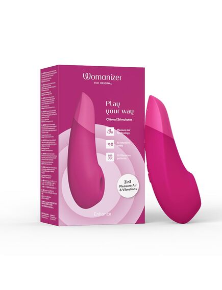 Бесконтактный клиторальный стимулятор Womanizer Enhance с вибрацией, розовый , изображение 3