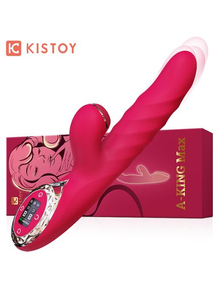 Вибромассажер рельефный со стимулятором клитора, вращением и поступательными движениями "A-King Max" , изображение 2