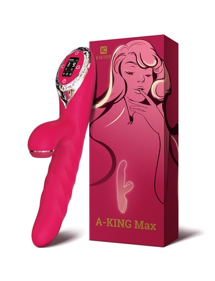 Вибромассажер рельефный со стимулятором клитора, вращением и поступательными движениями "A-King Max" , изображение 3