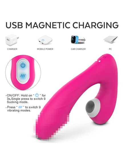 Вибромассажер для стимуляции точки "G" с вакуумной стимуляцией , изображение 2