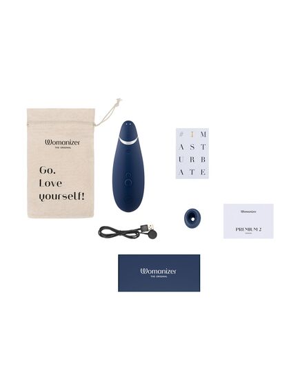 Бесконтактный клиторальный стимулятор Womanizer Premium 2 голубой, Расцветка: Синий , изображение 4