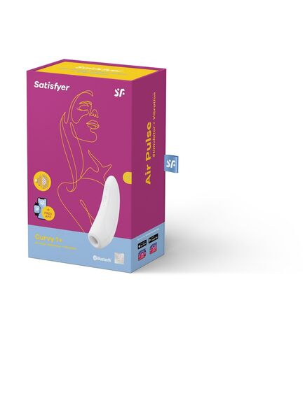 Вакуумно-волновой стимулятор Satisfyer Curvy 1+ белый , изображение 2