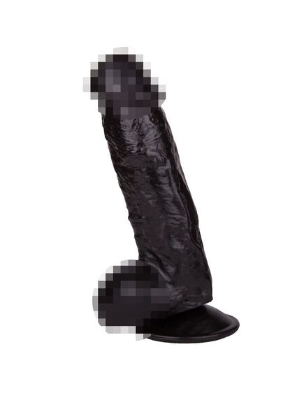 Фаллоимитатор чёрный на присоске в ламинате , изображение 3