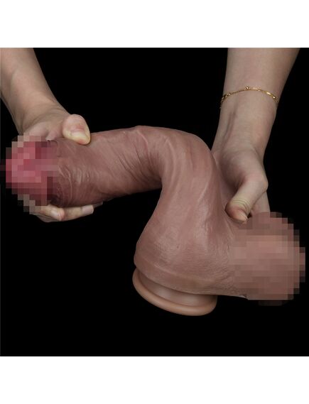 Ультра-реалистичный фаллоимитатор Dual layered Platinum Silicone Cock 20см , изображение 5