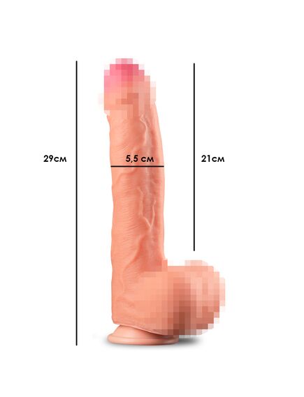 Ультра-реалистичный фаллоимитатор Dual Layer Platinum Silicone Cock 21см , изображение 2